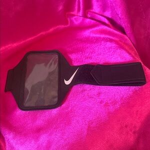 Nike Black Armband with Logo for working out or running. Velcro strap
